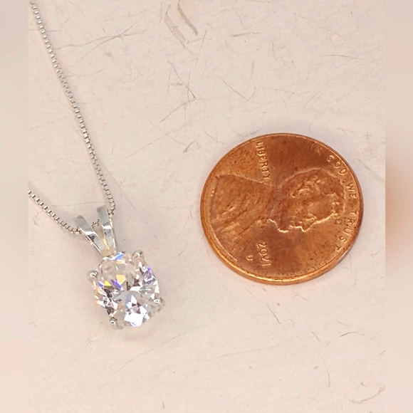 CLOSEOUT--Gorgeous CZ Solitaire necklace - Picture 4 of 5